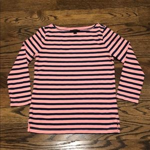 J.Crew XXS pink and blue striped long sleeve
